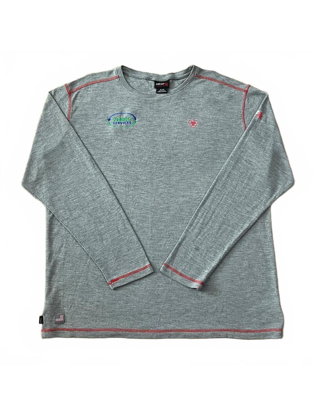 Ariat FR Polartec Flame Resistant Long Sleeve T Shirt CAT 1 Gray Size XL